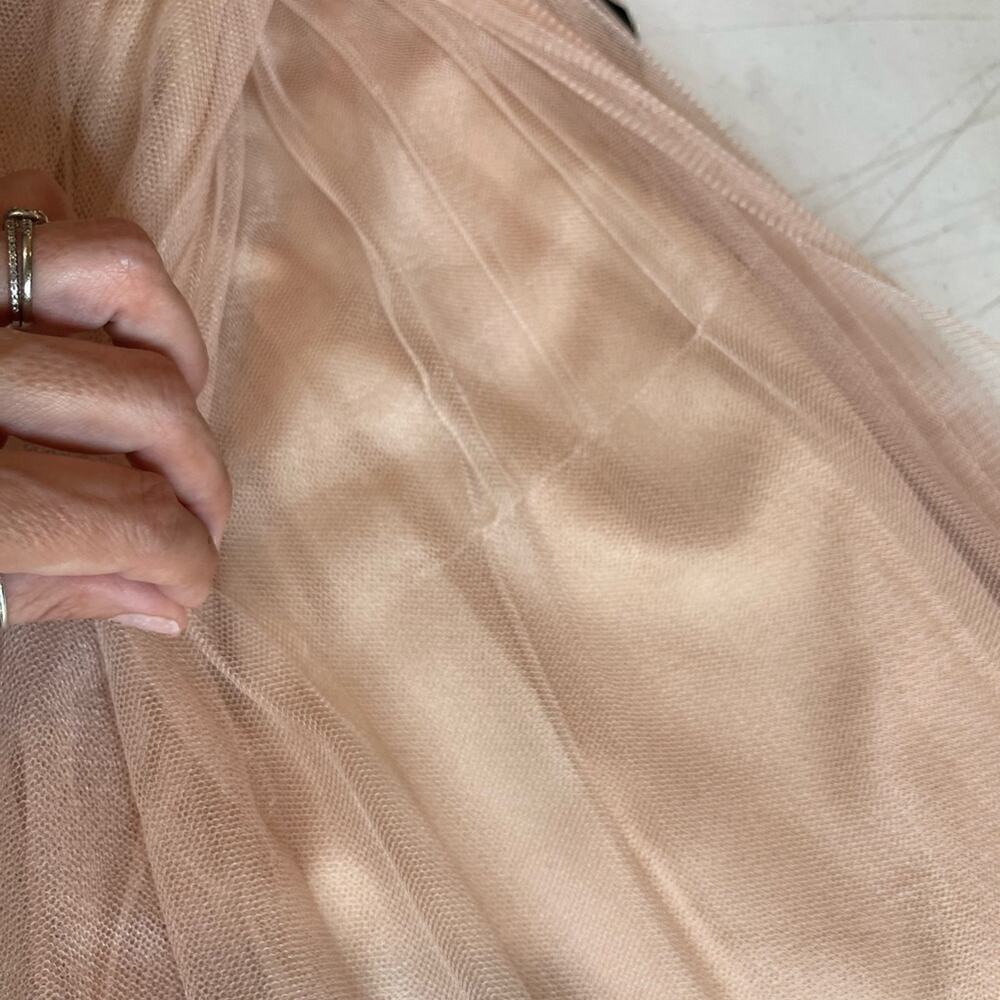 Jenny Yoo Strapless Blush Chiffon Maxi Dress Size 4 Bridesmaid Prom Fairycore - Picture 10 of 16